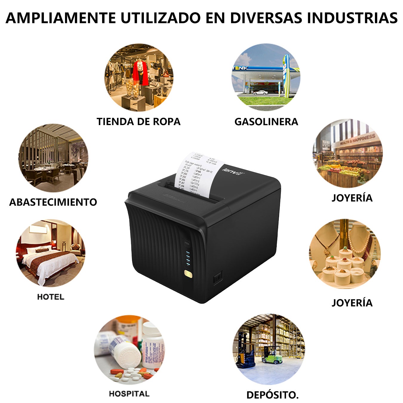 LENVII R382 3Inch/80MM Wired Thermal Receipt Printer for Kiosk Self-Service Ordering