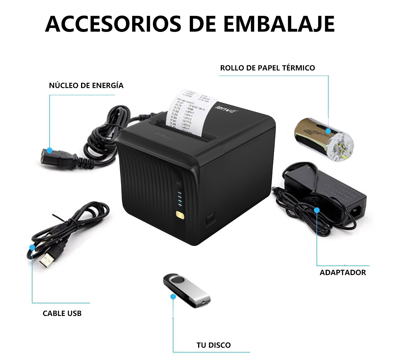 LENVII R382 3Inch/80MM Wired Thermal Receipt Printer for Kiosk Self-Service Ordering