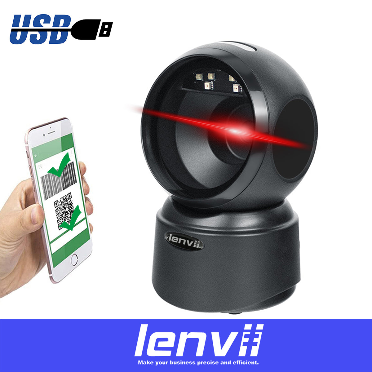 LENVII D7800 Desktop Barcode Scanner
