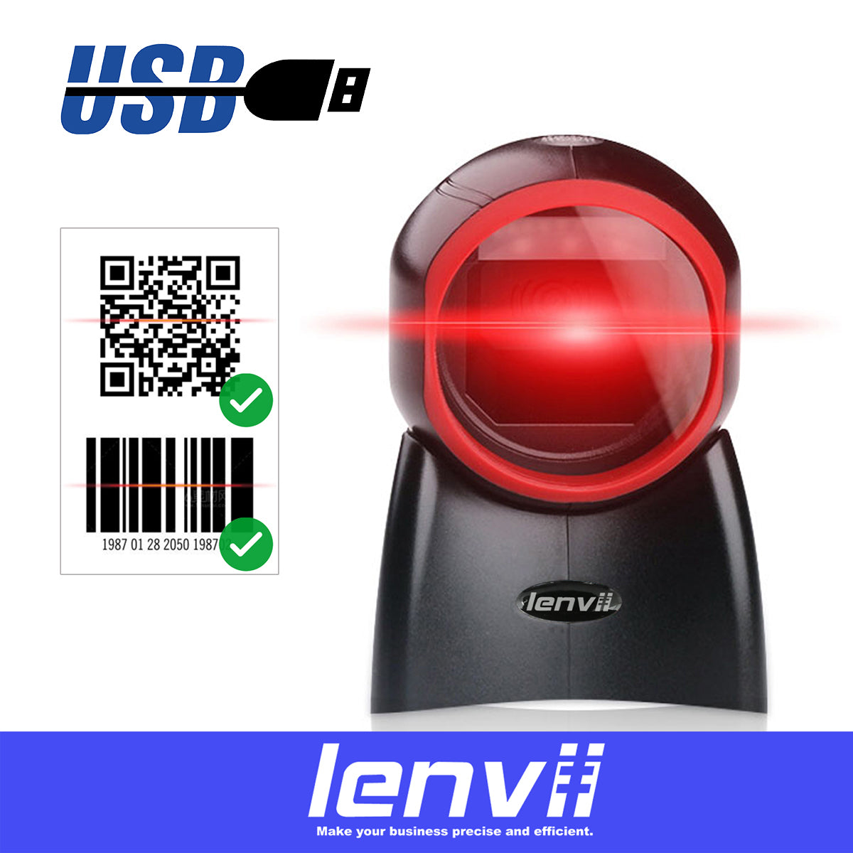 LENVII E655 Desktop Barcode Scanner