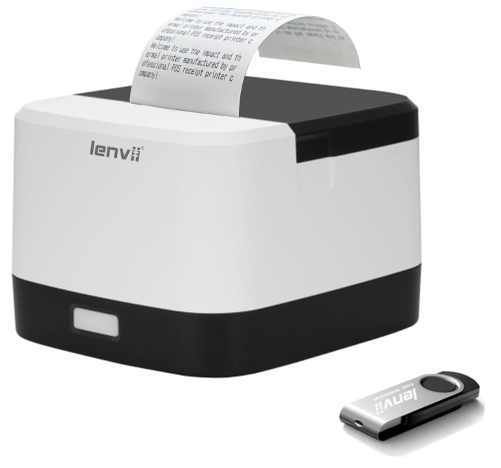 LENVII R258 58mm Thermal Receipt Printer |Wired Connection for Museum Ticket/Gym Membership