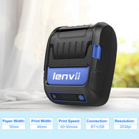 LENVII 288B 2Inch/58MM Portable Thermal Label and Receipt Printer with Bluetooth Connection