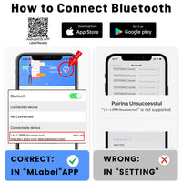LENVII 288B 2Inch/58MM Portable Thermal Label and Receipt Printer with Bluetooth Connection