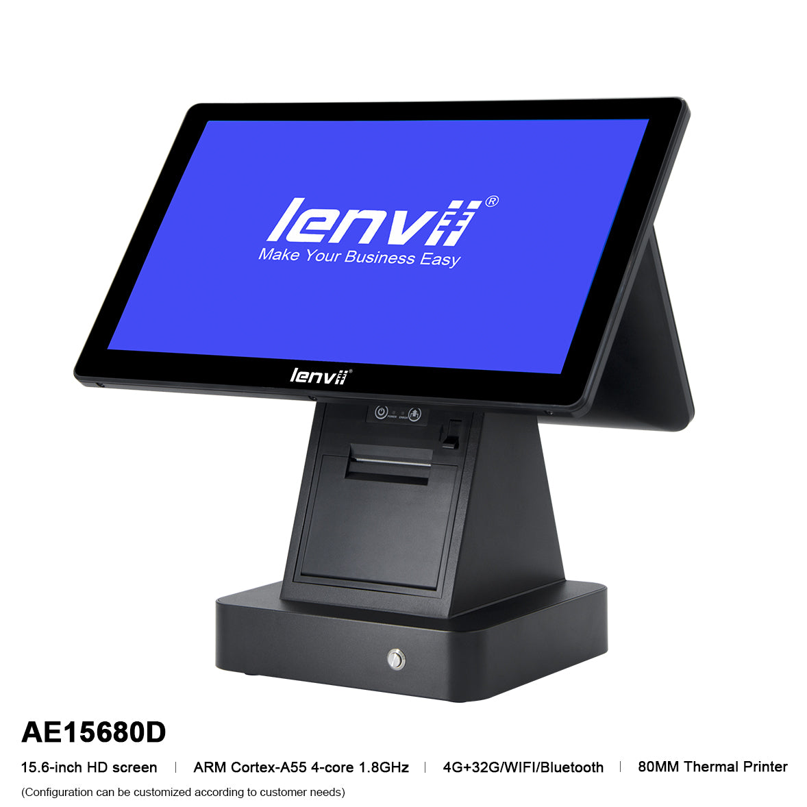 LENVII AE15680D Dual-Screen Double Touch POS Monitor | 15.6"+11.6" Android 4GB+32GB