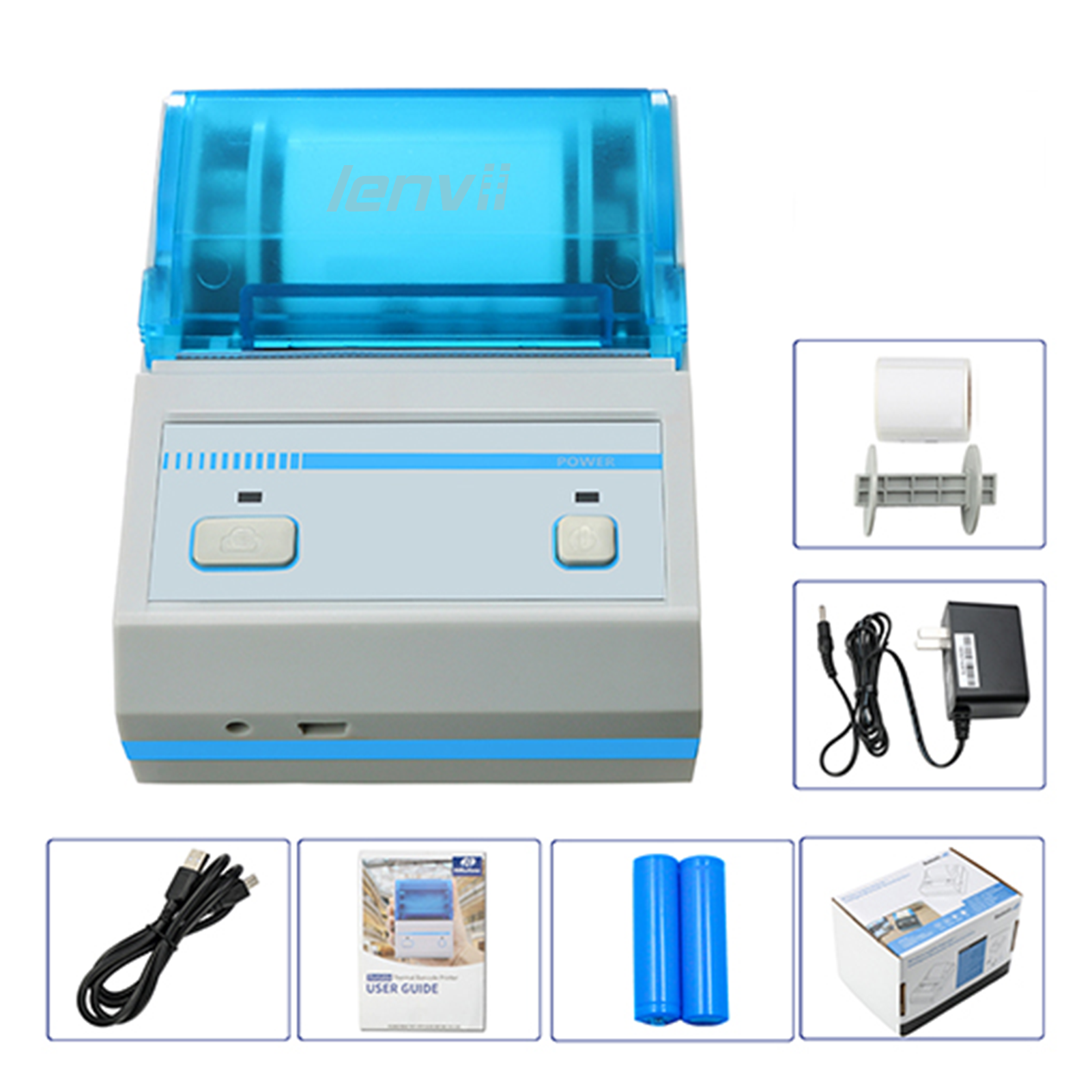 LENVII 278B 2Inch/58MM Mini Portable Bluetooth Thermal Label/Receipt Printer (White)