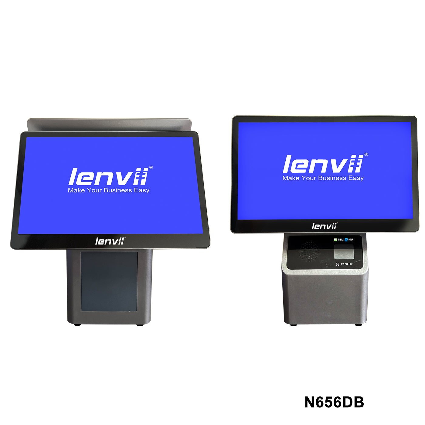 LENVII N656DB Windows POS Terminal with Dual Display & Bluetooth